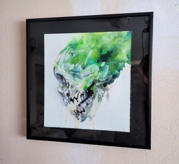 Green skull ~ Original Painting
