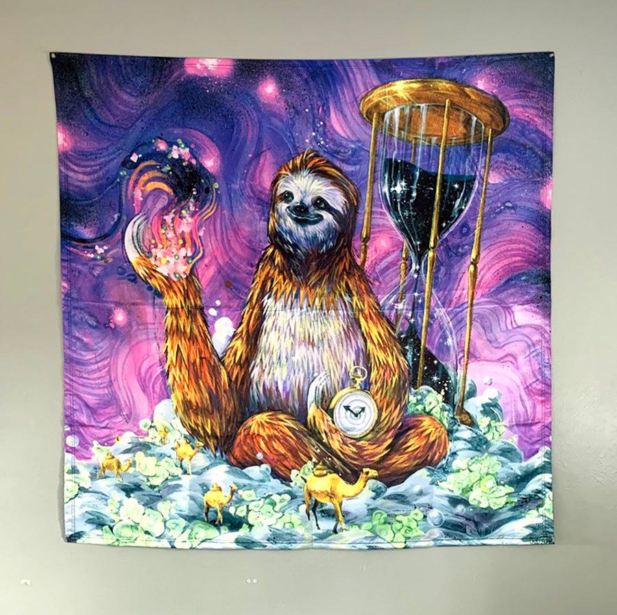 Time Master Poop Sloth Tapestry